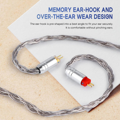 Zonie 16 Core Silver Plated Cable SPC Earphone Cable for BL03 TRN V90 V80 AS10 ZS10 ZS6 ES4 ZST ZSR Iems (2Pin 0.78-3.5Mm, Grey)