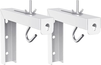 Universal Projector Screen Ceiling Mount, Wall Hanging Mount L-Brackets, 6 Inch Adjustable Extension with Hook Kit, Perfect Projector Screen Placement Hold up to 66 Lbs (PSM001-W), White