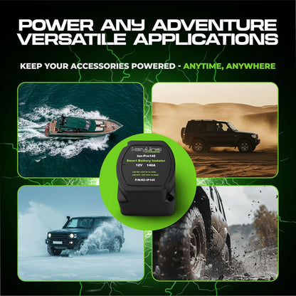 Dual Battery Isolator Kit, 140Amp Battery Isolator 12V Kit, Battery Disconnect Switch 12V | Cars, RV, UTV, ATV, Marine Battery Switch by