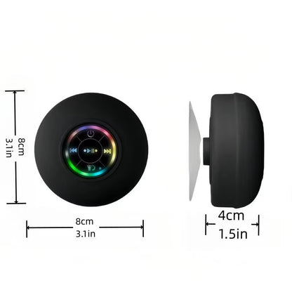 AquaBeat Mini: Waterproof LED Bluetooth Speaker with Powerful Sound & Suction Cup Mount