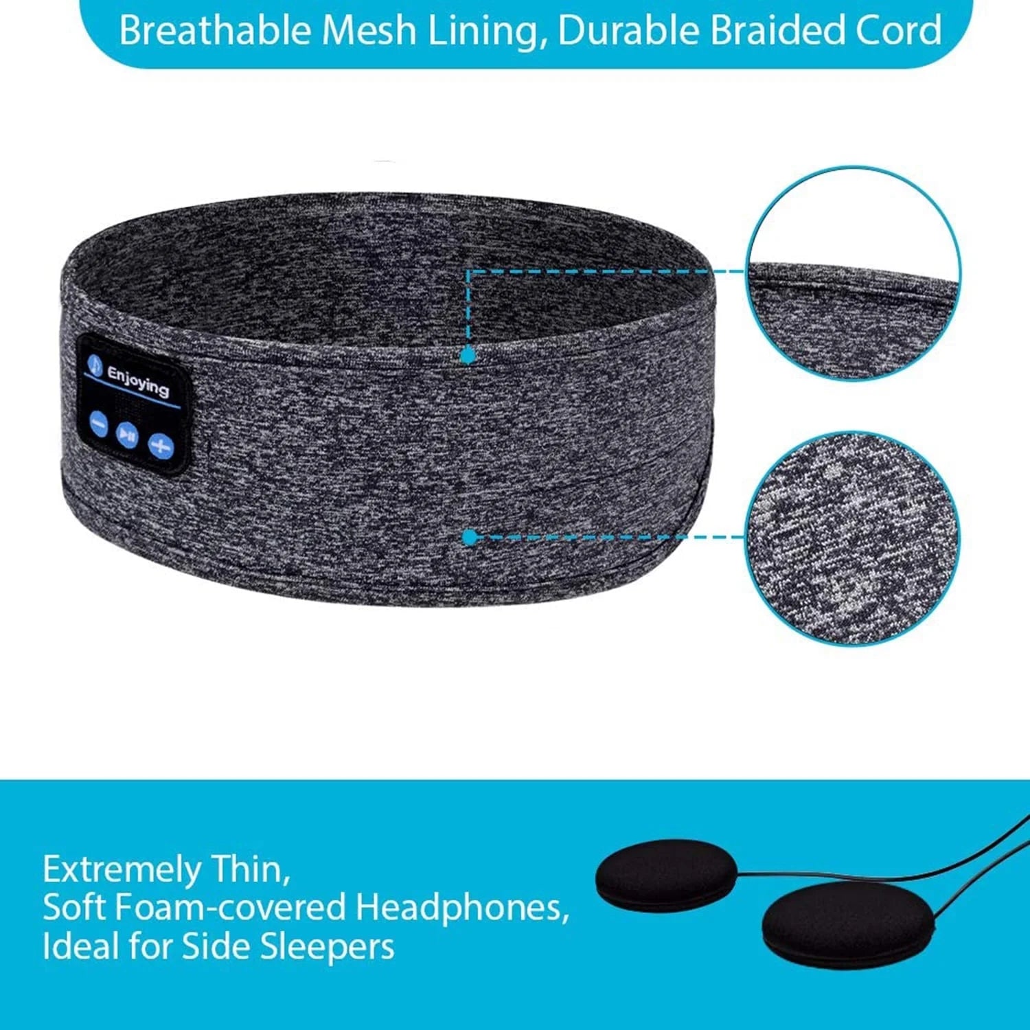 JXR True Wireless Bluetooth 5.2 On-Ear Headphone, Gray